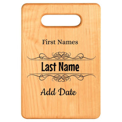 Personalized Cutting Board -Beautiful Maple Laser Engraved Customized Couples Names