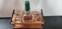 Whiskey, Bourbon Caddy with 2 shot glasses, Wedding Gift for Bourbon Lover, Groomsman, Personalized Whiskey lover gift,Birthday gift for Him