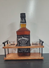 Whiskey, Bourbon Caddy with 2 shot glasses, Wedding Gift for Bourbon Lover, Groomsman, Personalized Whiskey lover gift,Birthday gift for Him
