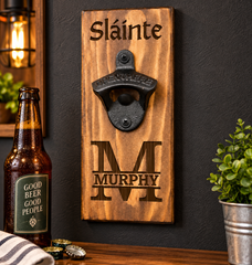 Personalized Wood Bottle Opener, Customize with anything to make a Unique Gift for Dad, Groomsmen, Groom, Friend, Brother, Sister, ManCave
