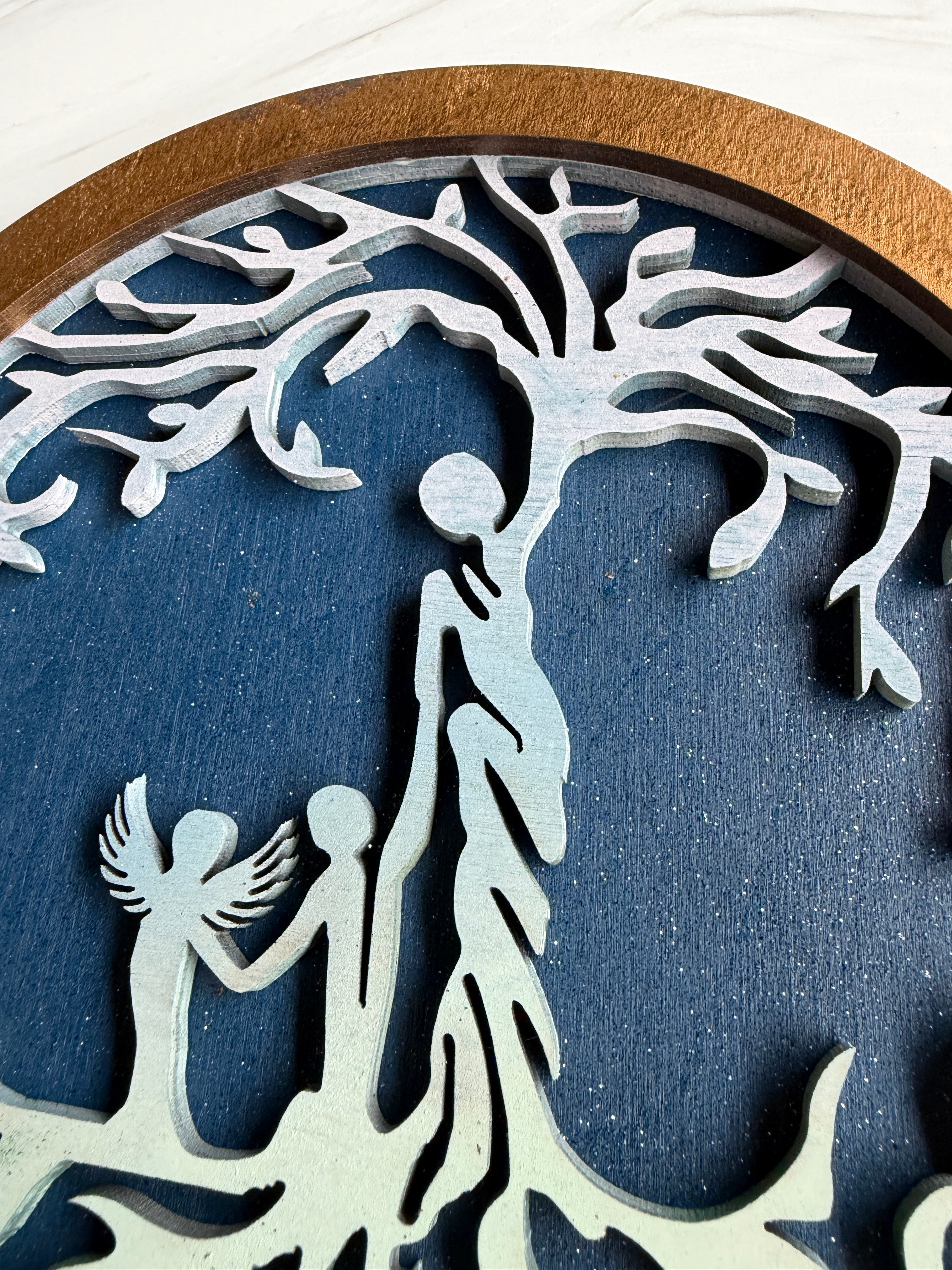 Personalized Tree of Life Sign | Mother's Day Gift | 3-Layer Wood Wall Art | Up to 5 Children | Wings Available