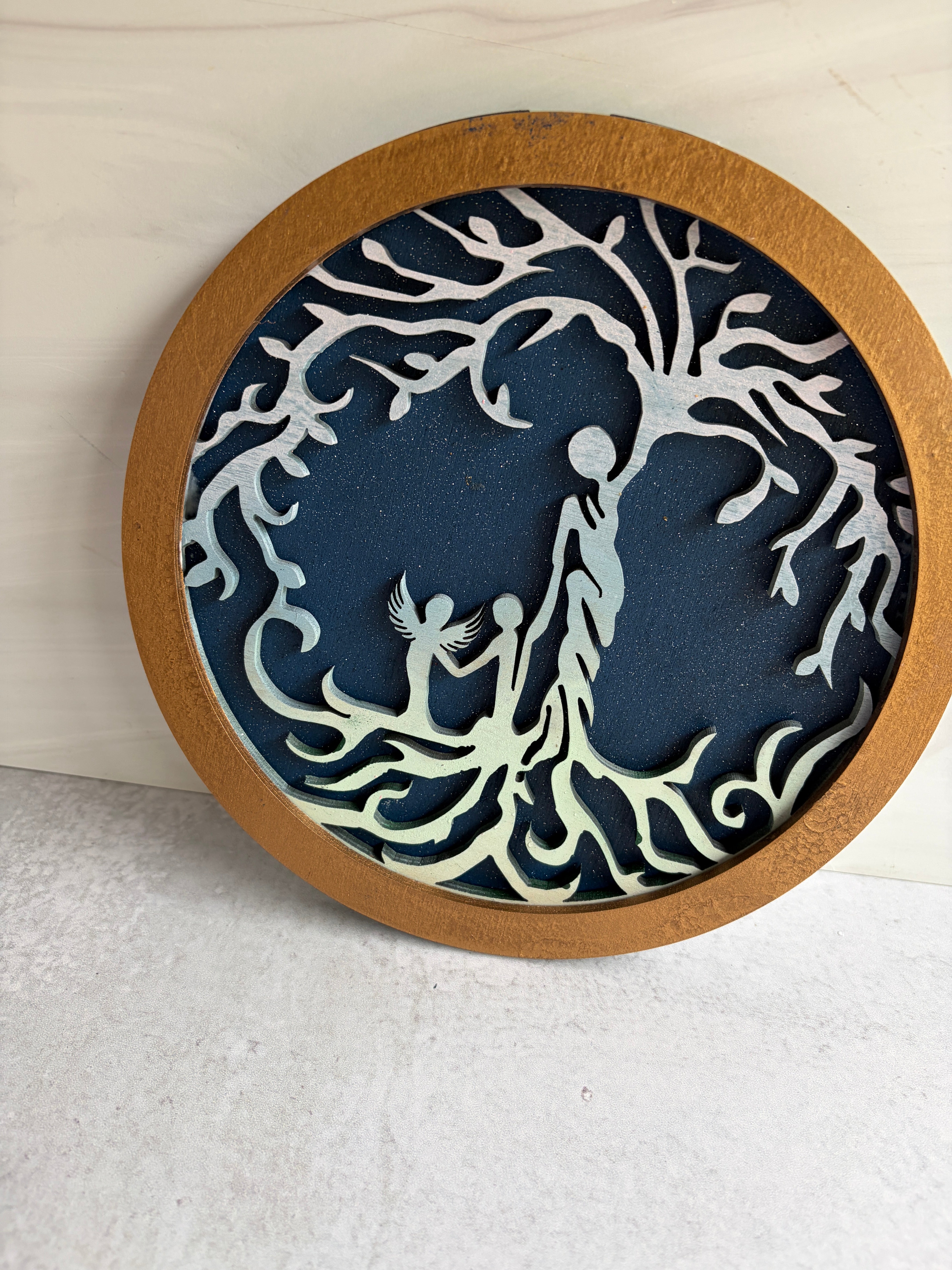 Personalized Tree of Life Sign | Mother's Day Gift | 3-Layer Wood Wall Art | Up to 5 Children | Wings Available