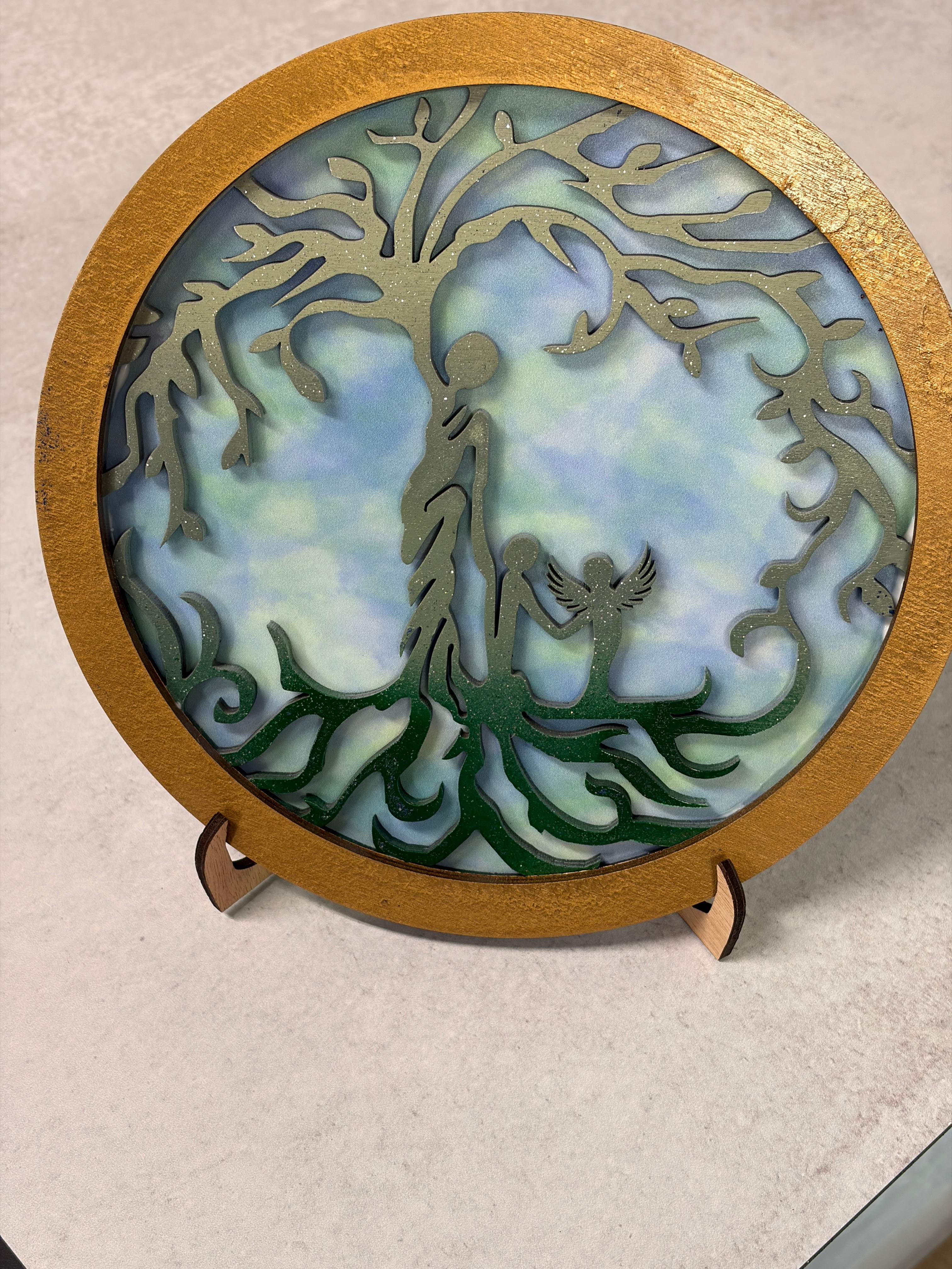 Personalized Tree of Life Sign | Mother's Day Gift | 3-Layer Wood Wall Art | Up to 5 Children | Wings Available