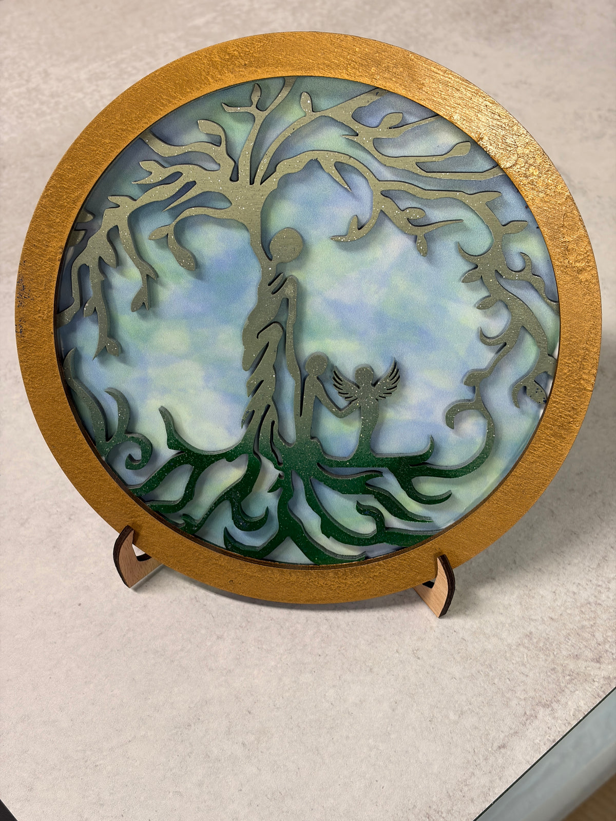 Personalized Tree of Life Sign | Mother's Day Gift | 3-Layer Wood Wall Art | Up to 5 Children | Wings Available