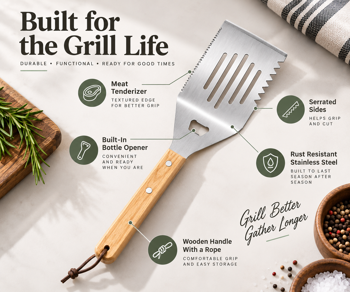 Personalized BBQ Grill Tool Set with Wooden Case