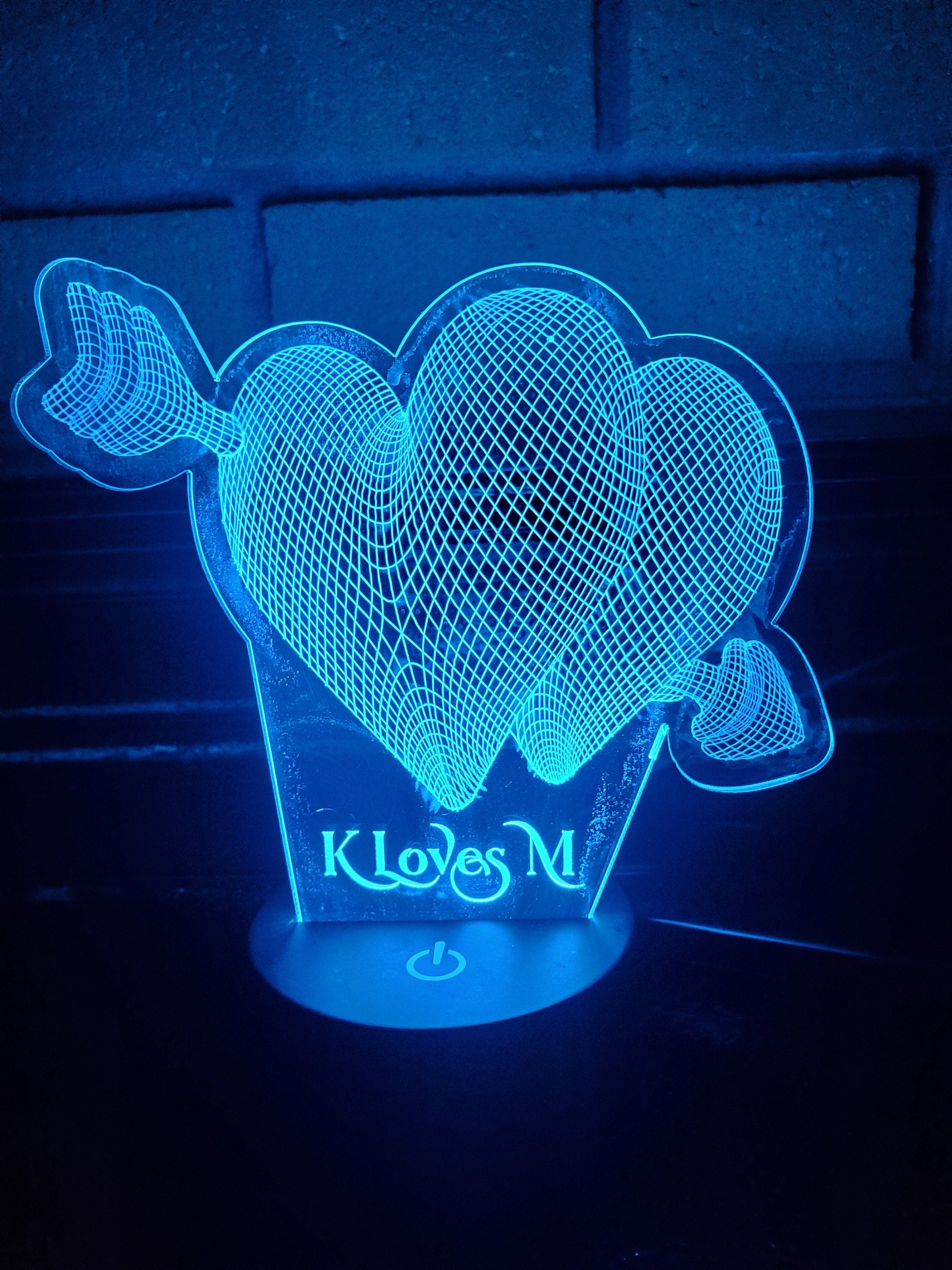 Valentine Heart LED light Personalized, valentines gift, anniversary gift. engagement,valentine gift for him, boyfriend gift