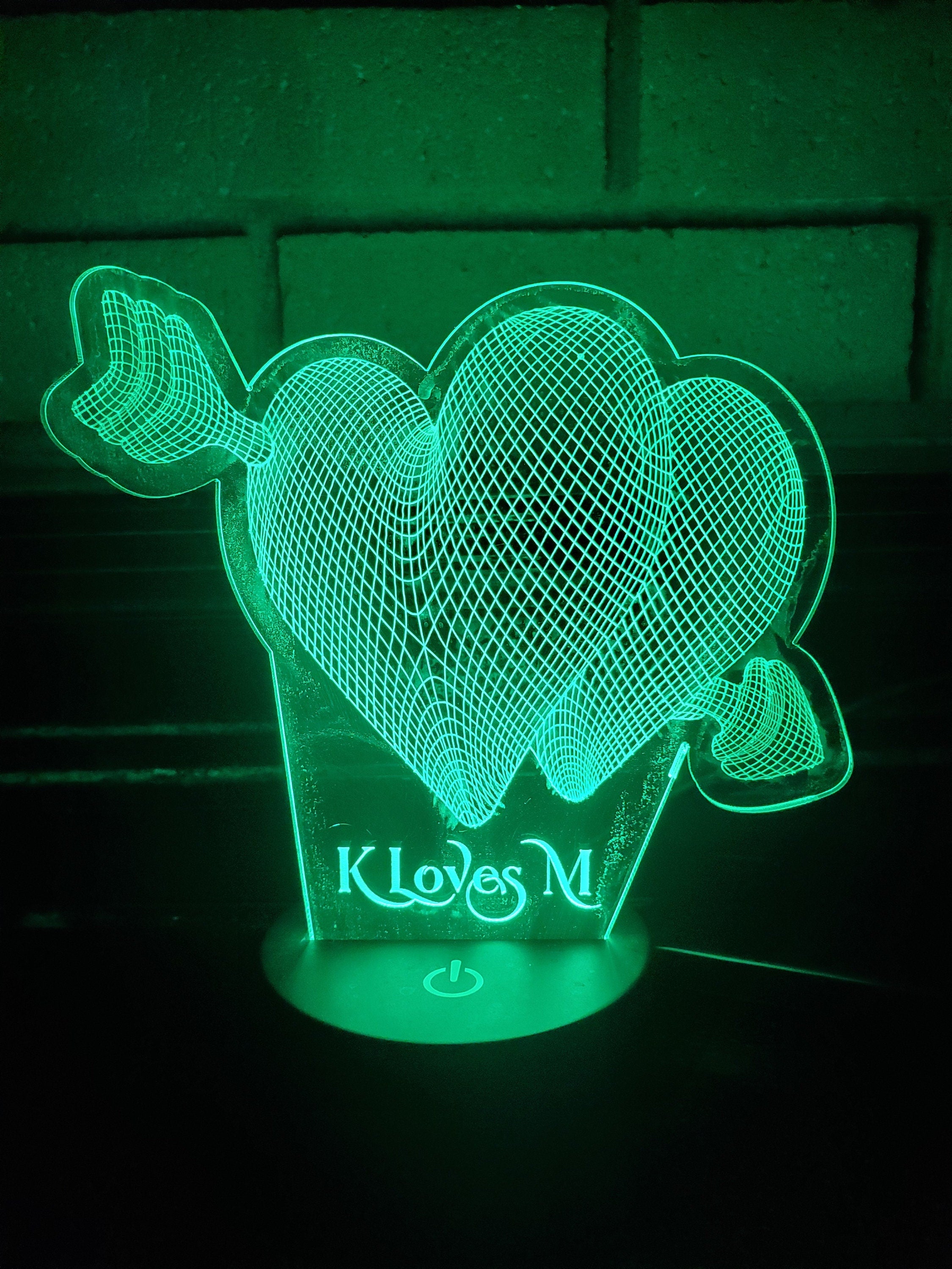 Valentine Heart LED light Personalized, valentines gift, anniversary gift. engagement,valentine gift for him, boyfriend gift