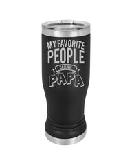 Personalized Custom Pint Glass,Insulated 20 oz Pilsner Tumbler,Daddy Is My Hero, Fathers Day,Funny Dad gift,Personalised