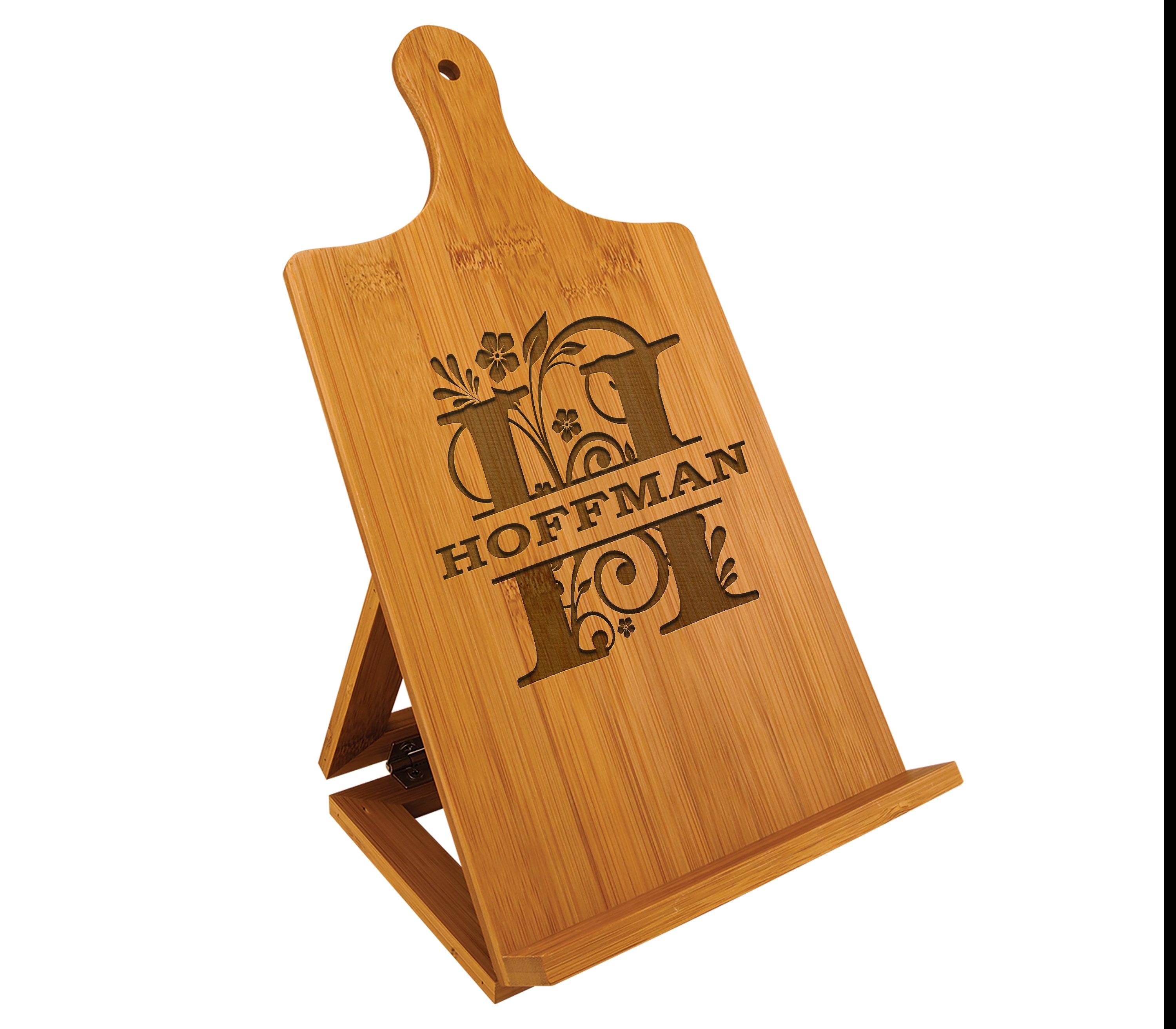 Custom Cookbook Stand Wood, Personalized Tablet Holder, Chef Easel,New Restaurant Gift, Custom Tablet Stand, Recipe Ipad Holder, Cook Book Stand