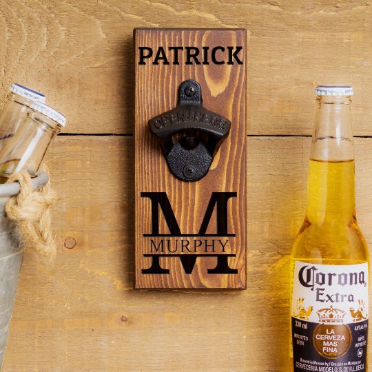 Personalized Wood Bottle Opener, veteran insignia, Customize for you,Dad, Groomsmen, Groom, Friend, Brother, Sister, Man Cave