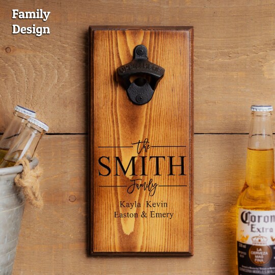 Personalized Wood Bottle Opener, Customize with anything to make a great Gift for Dad, Groomsmen, retirement Friend,Brother or ManCave