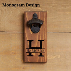 Personalized Wood Bottle Opener, Customize with anything to make a great Gift for Dad, Groomsmen, retirement Friend,Brother or ManCave