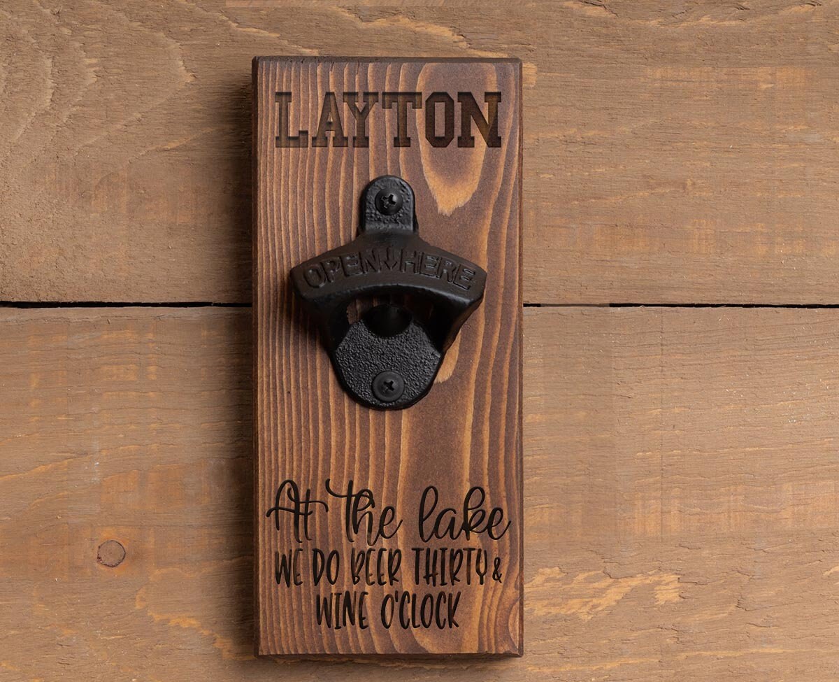 Personalized Wood Bottle Opener, Best Dad in Galaxy, Dad, Groomsmen, Groom, Friend, Brother, Sister, Man Cave