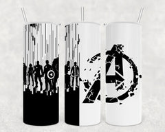 Skinny Tumbler  for Marvel Lovers, Avengers themed, 20 oz tumbler