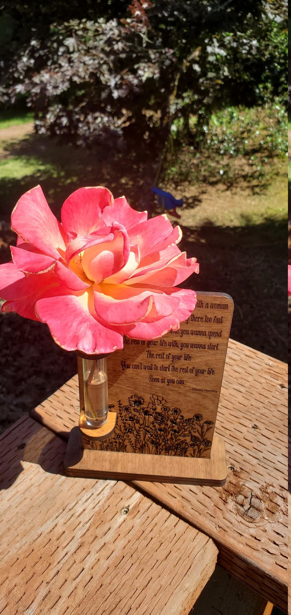 Bud Vase using Test Tube, Personalize with quote, song or picture, Mom gift, Wedding, engagement, pet loss, rainbow bridge, memorial gift,