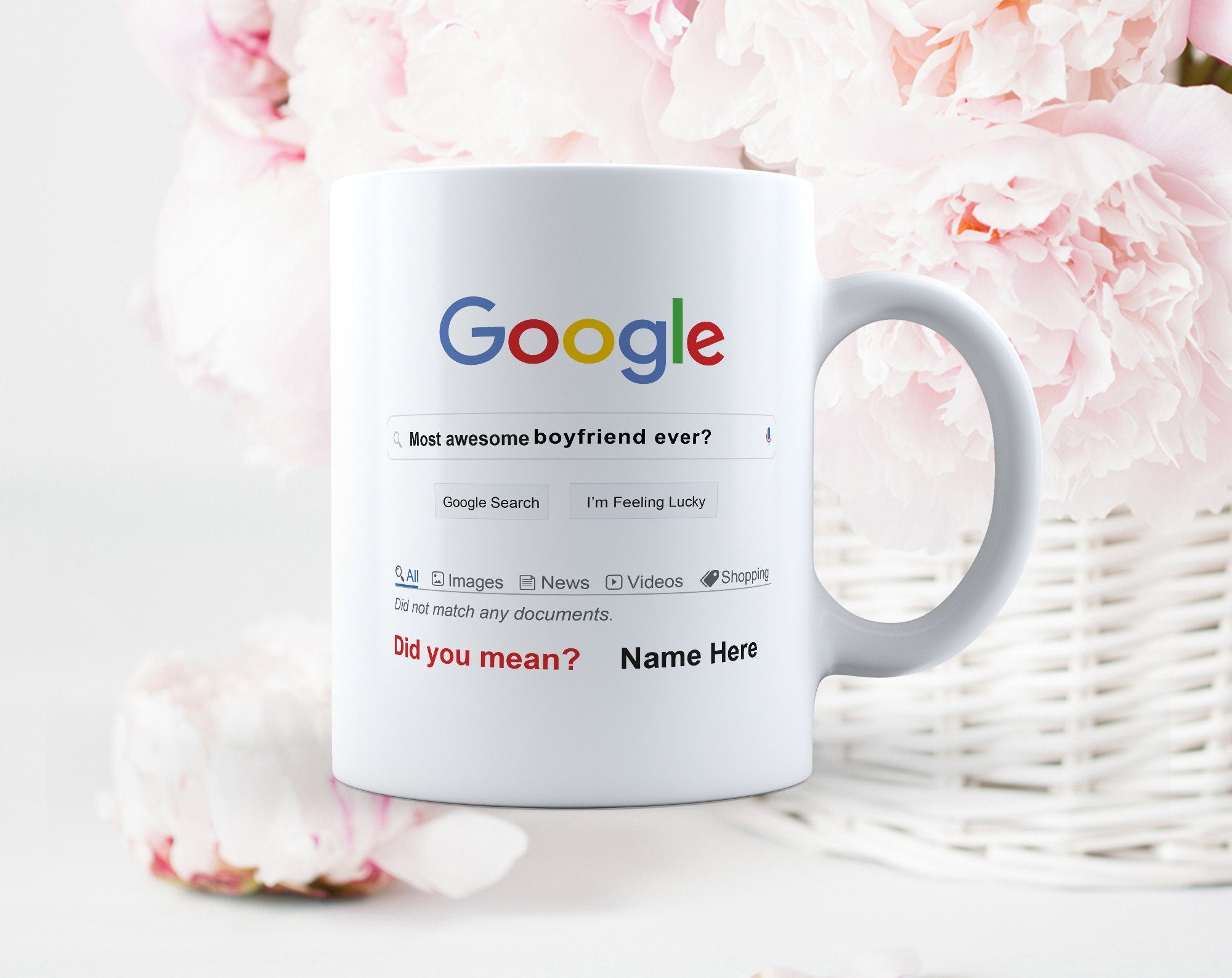 Funny Valentine Mug, Google Boyfriend Mug for valentine gift, anniversary gift