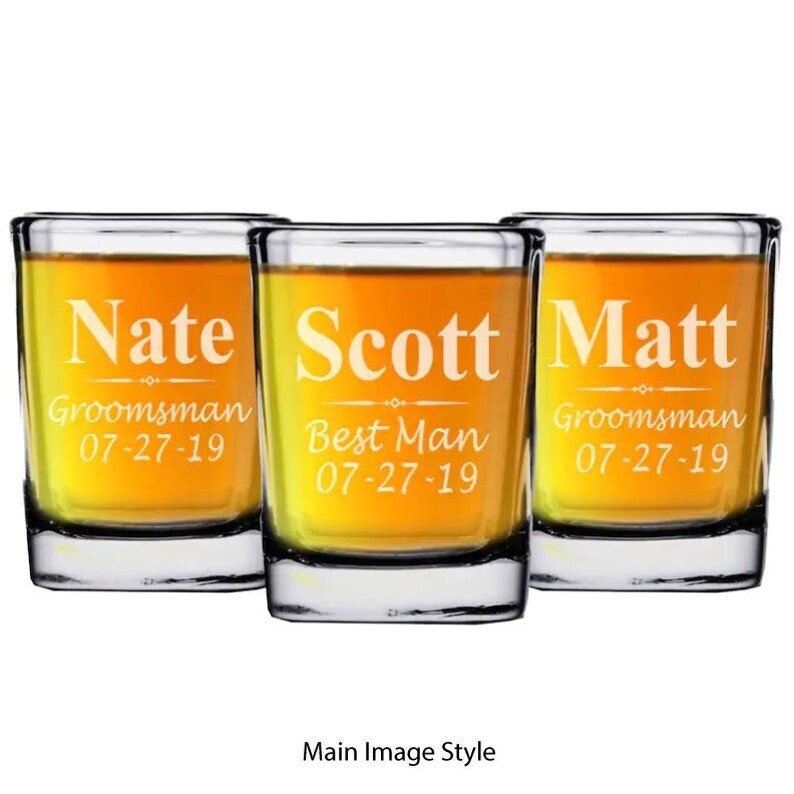 Customized Shot Glasses, Personalized Shot Glasses, Groomsman Gift, Barware gift, Wedding Gift, Coworker Gift, Christmas